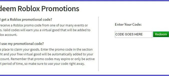 Latest Free Roblox promotion codes List Clothes Items for 2021
