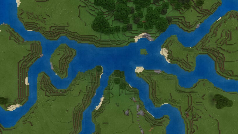 Rivers Intersecting at Spawn Seed - Top 10 Best PE Seeds 1.16.5 for Minecraft | Best Pocket Edition seeds
