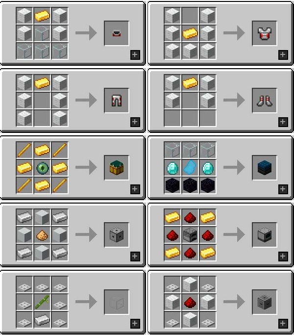 Moon and Space Mod - Crafting Recipes