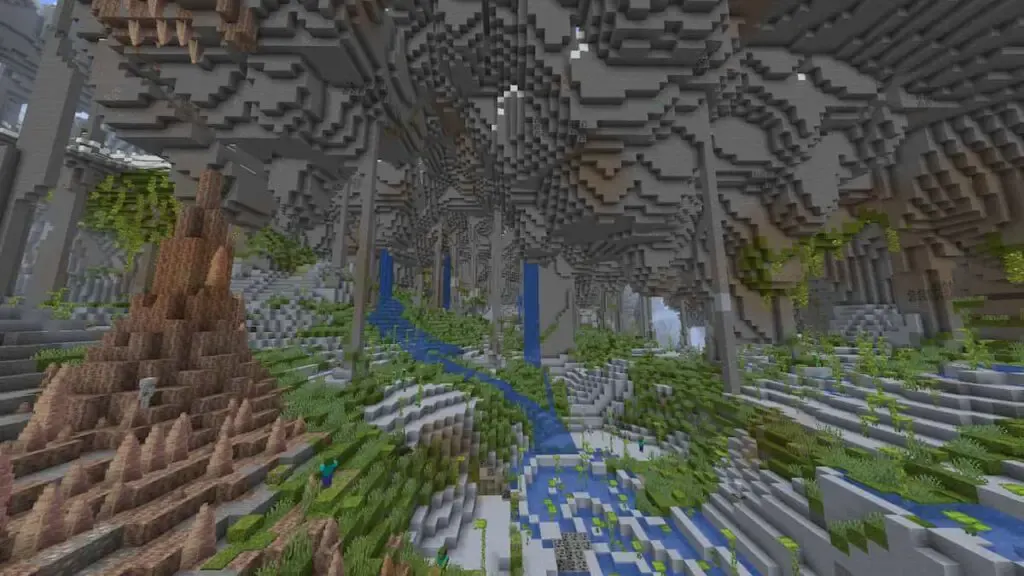 Top 13 best Minecraft Lush Cave seeds - Hollowed Mountain Lush Cave