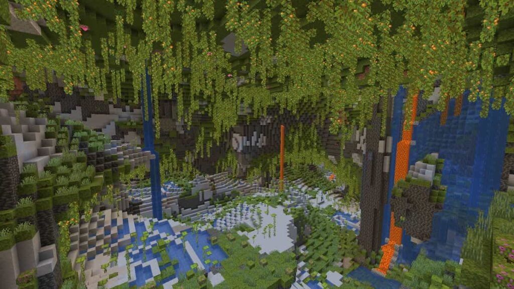 Top 13 best Minecraft Lush Cave seeds - Pirate Cove Lush Cave.