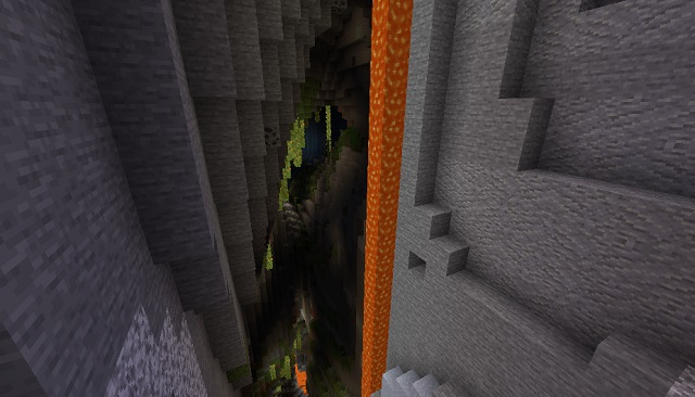 Top 13 best Minecraft Lush Cave seeds - Seaside Ravine Cave.