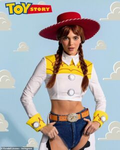 Kendall Jenner dressed up as Jessie from ToyStory