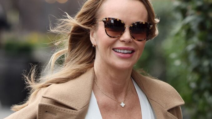 Amanda Holden exits Heart radio show without a bra, wearing only a white cardigan