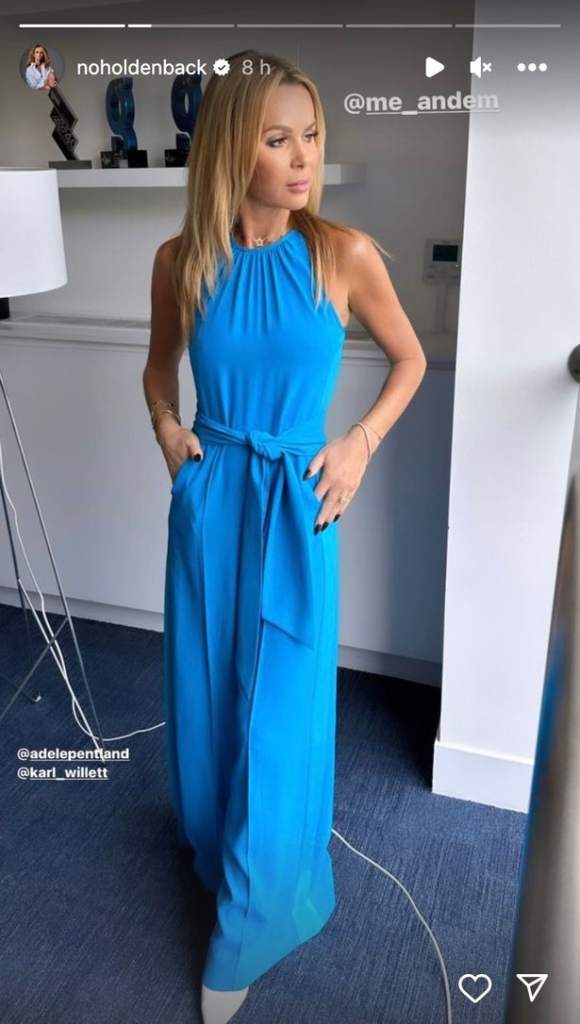 A stunning jumpsuit by Amanda Holden shows off her ageless figure