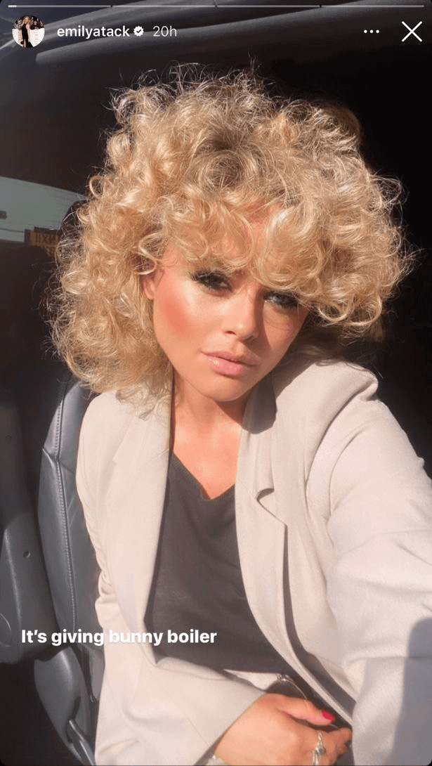 As Emily Atack debuts a dramatic hair transformation for a racy television show, she is unrecognisable