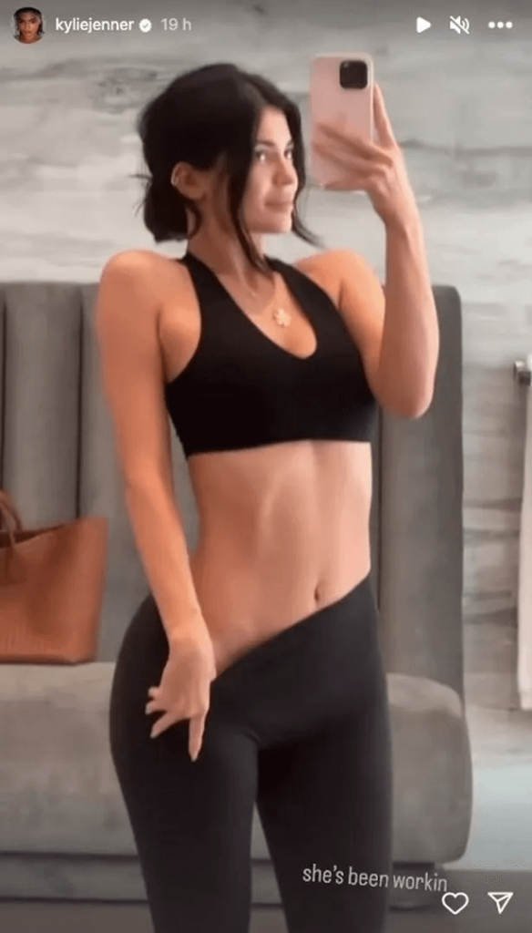 In a cheeky video, Kylie Jenner reveals every inch of her curves by pulling down her pants