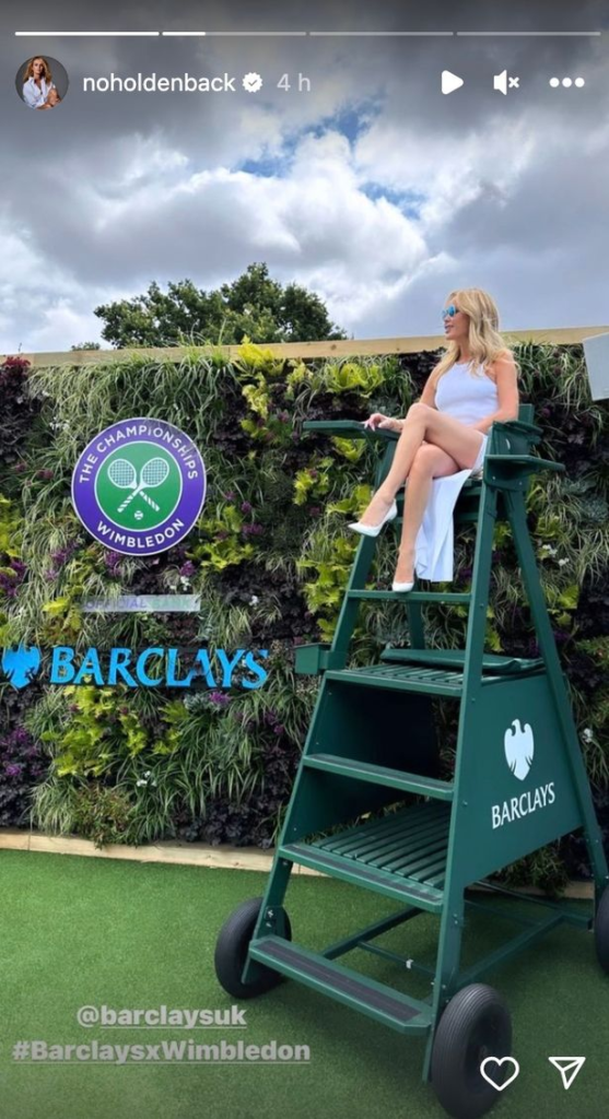 In racy Wimbledon snaps, Amanda Holden shows off her leggy side