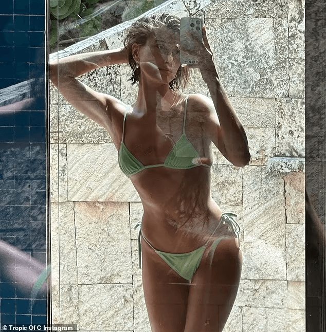 Stunning Hailey Bieber shows off her toned frame in a new racy snap