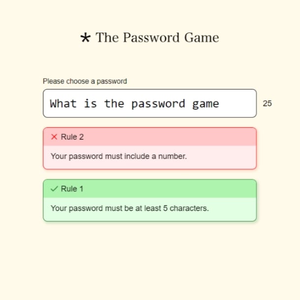 the password game rule 18