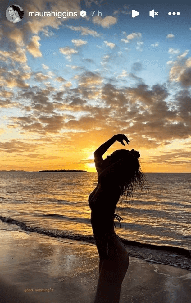 When she soaked up the sun in Fiji, Love Island beauty Maura Higgins bared all in a string bikini to show off her toned body.