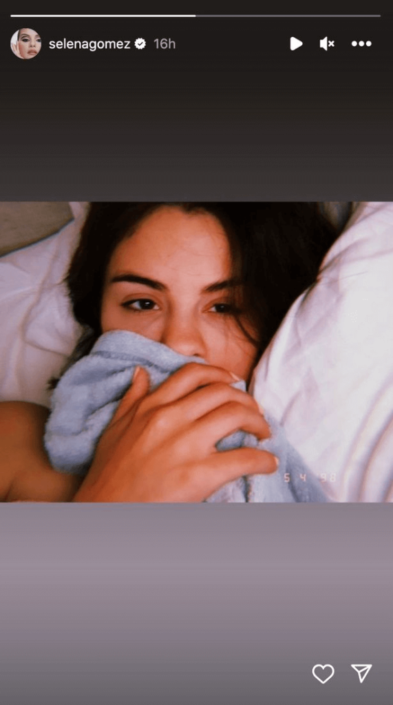 On her Instagram Story, Selena Gomez teased her fans with a brand new selfie in which she appeared to be topless.