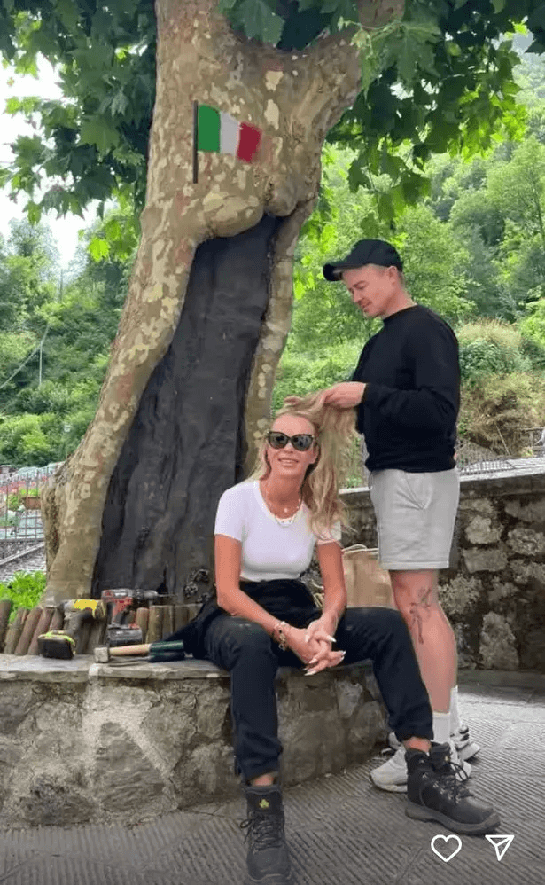 Behind-the-scenes photos show Amanda Holden's bra underneath a paper-thin top and jeans