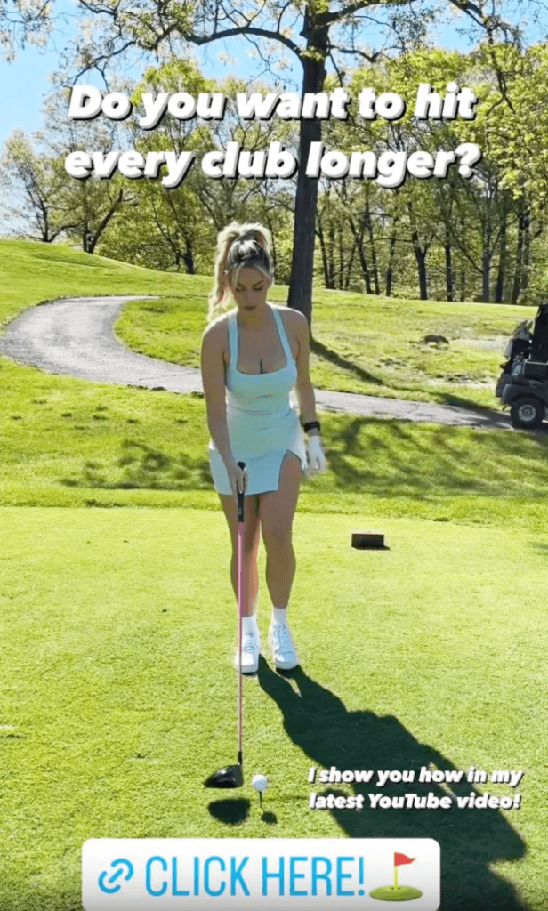 Stunning golf influencer Paige Spiranac shows off her revealing outfit as she gives tips