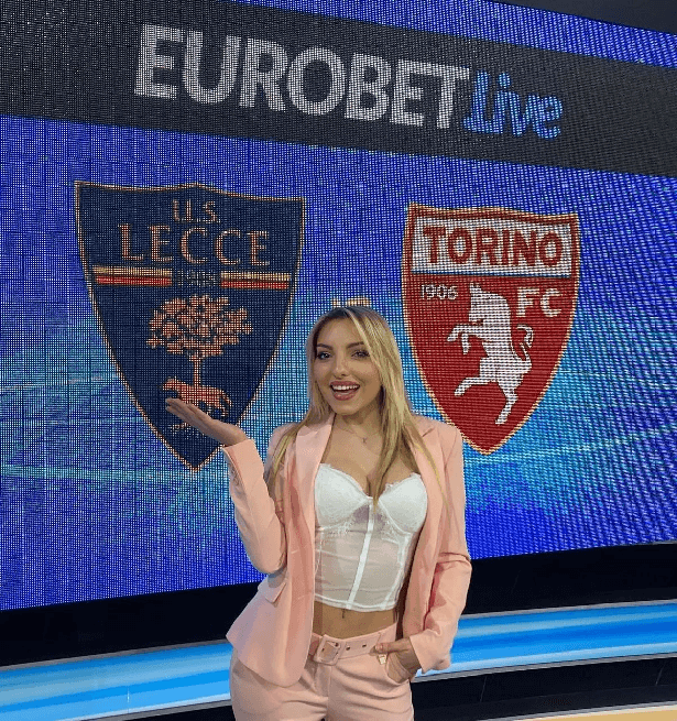 Talamonti has been a regular on camera for Sportitalia as she rounds up the action from Serie A and Italy's lower leagues for almost two years.