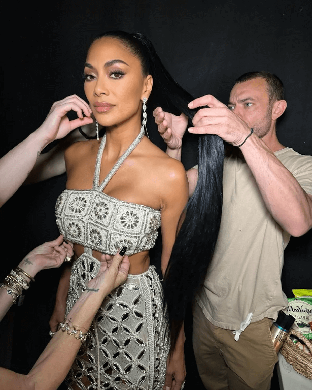 Fans gasp at Nicole Scherzinger's cut-out dress as she ditches her bra