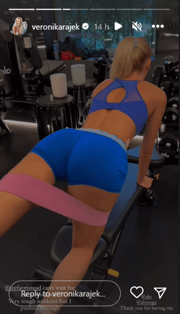With close-up images of her bum-sculpting workout, Veronika Rajek delights fans