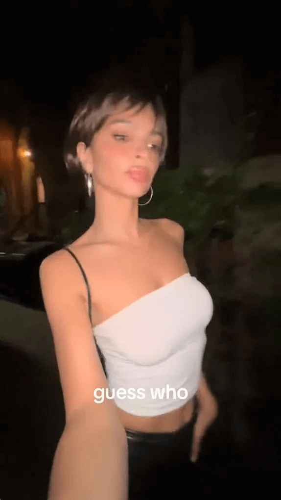 For Halloween, Emily Ratajkowski dressed up as British legend Victoria Beckham in a see-through bandeau and a brand new haircut.