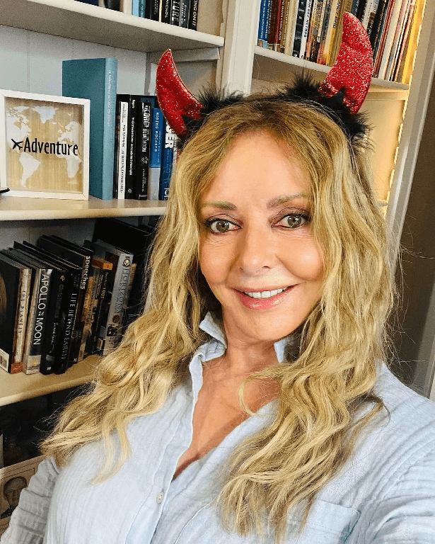 In another sizzling social media snap, Carol Vorderman rocked a pair of red devil horns that were a huge hit among fans.
