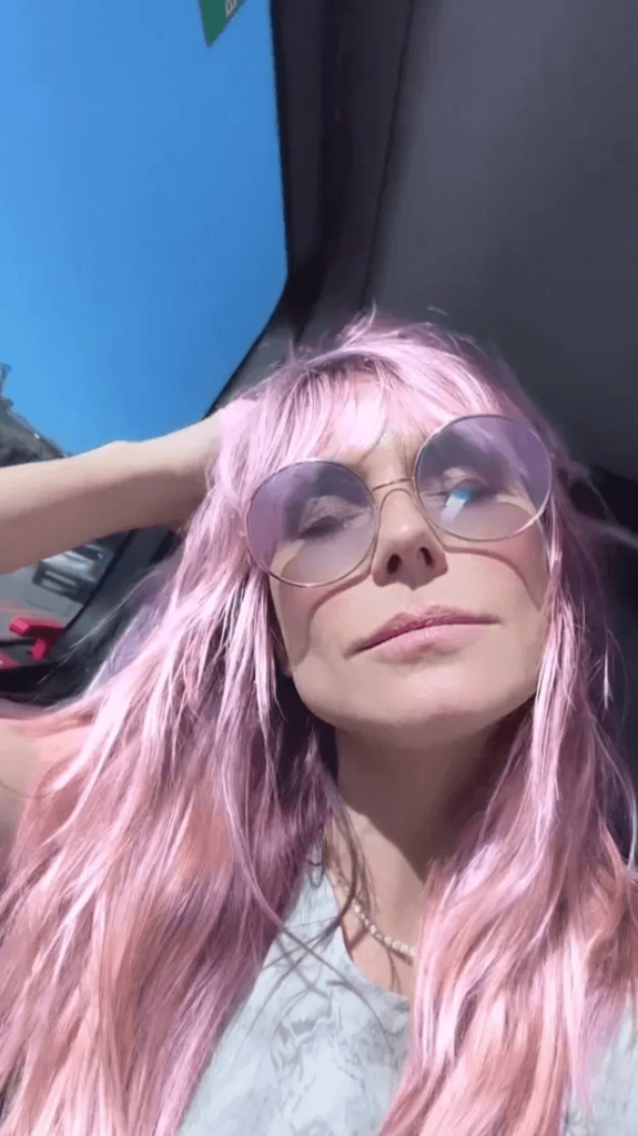 A clip uploaded to Instagram on Sunday showed off Heidi Klum's pink locks as she displayed the America's Got Talent judge's new look.