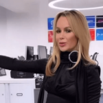 A stunning crop top showcases Amanda Holden’s washboard abs as she steps out dressed for the holidays
