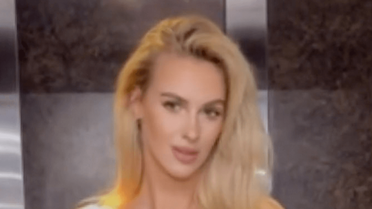 Veronika Rajek has left followers breathless as she wearing a tight-fitting silver shirt and matching skirt with long boats