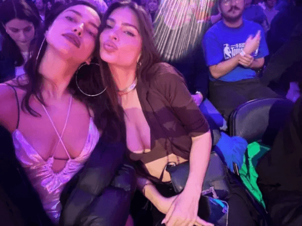 Recently, she wore a sports bra and low-rise pants to a basketball game with her friend, Irina Shayk. They sat courtside at the New York Knicks game, sharing a few pictures on Instagram.