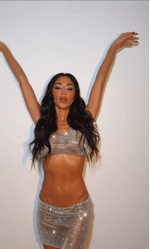 A see-through silver dress was unveiled by former Pussycat Doll star Nicole Scherzinger in a video posted on Instagram on Monday.