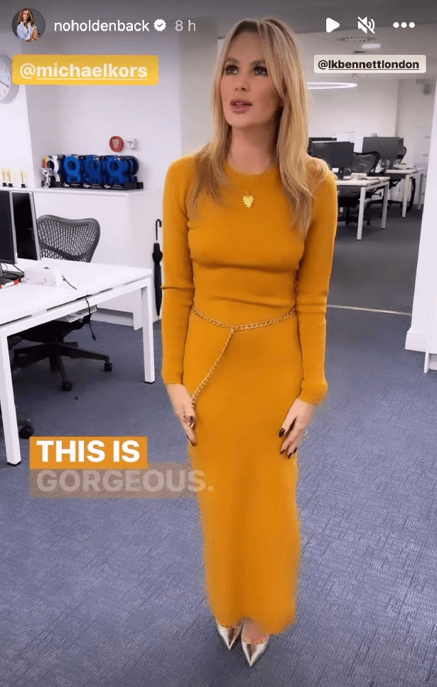 With skintight dress and braless figure, Amanda Holden shows off her ageless figure