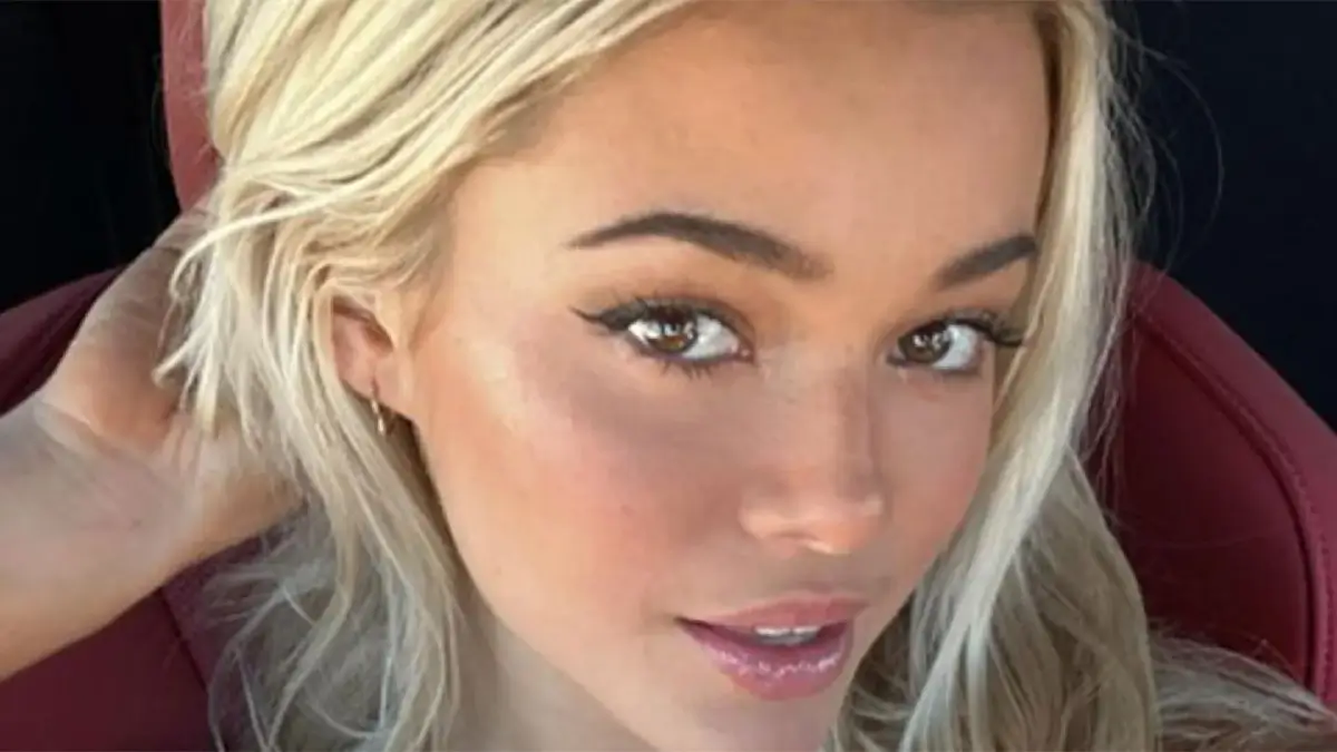 A series of sexy selfies were taken by Olivia Dunne in a car while wears a revealing string top
