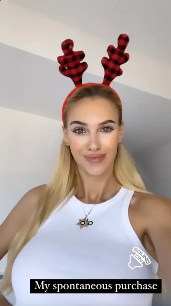 In a video shared with her millions of fans, Veronika Rajek showed off a pair of jingly reindeer antlers she purchased on impulse.