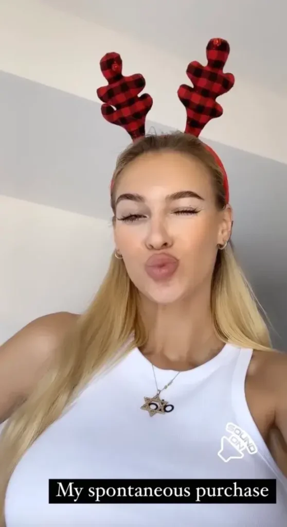 Veronika Rajek reveals secrets behind stunning figure as she shows off jingly reindeer antlers