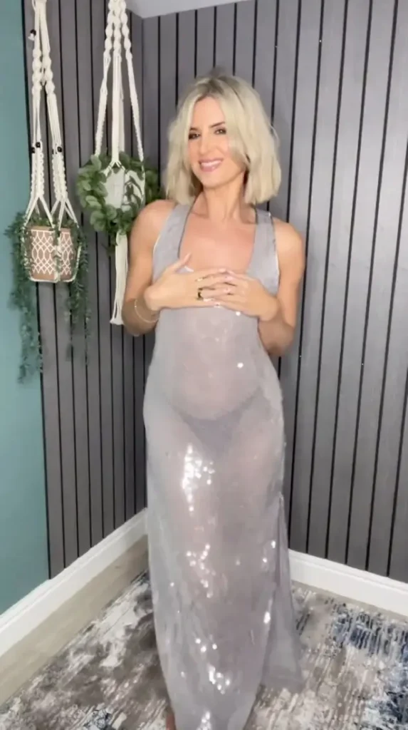 A sparkling see-through dress paired with a topless display from Sarah Jayne Dunn showcased her daring side.