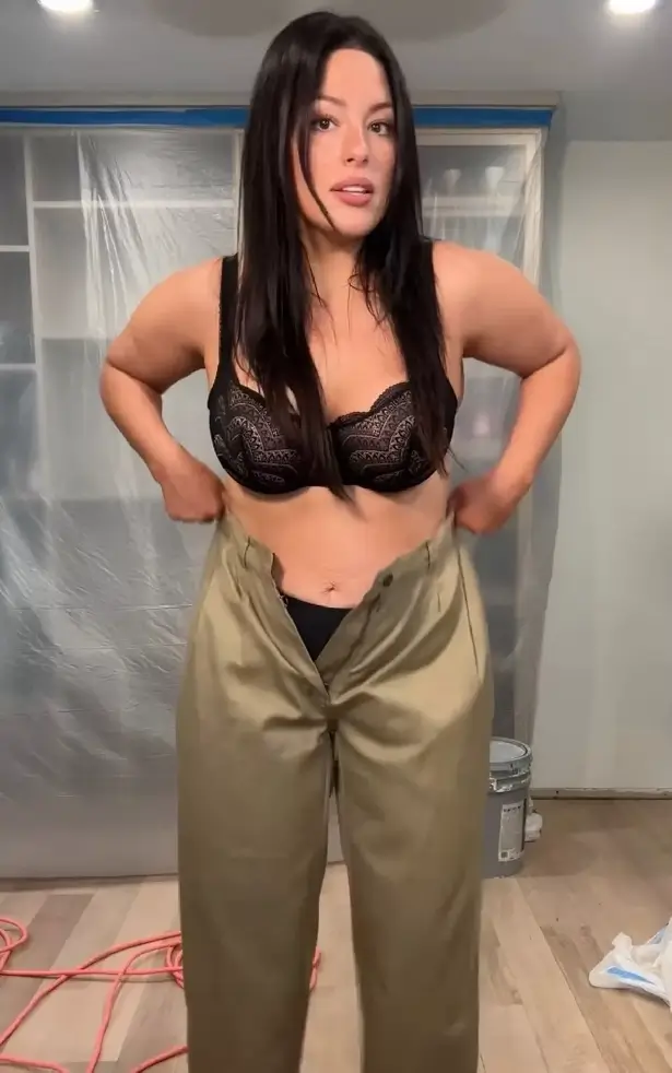 A see-through lace bra and matching black knickers has Ashley Graham's fans in meltdowns during her business advice segment