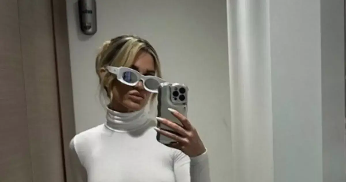 In a cheeky snap, Ashley Roberts went braless under a sheer white top and confesses that it’s “freezing”