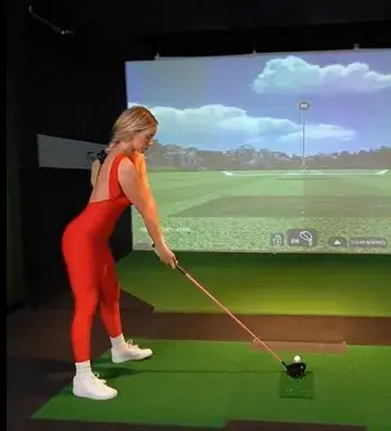 In a red figure-hugging dress, Paige Spiranac illustrates her most outrageous golf outfit yet as fans joked  ‘if I wore that I’d be arrested’