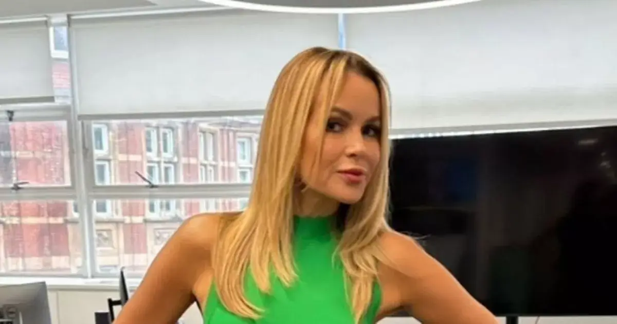 Underneath the paper-thin green dress, Amanda Holden went braless while fans begged her to wear a bra