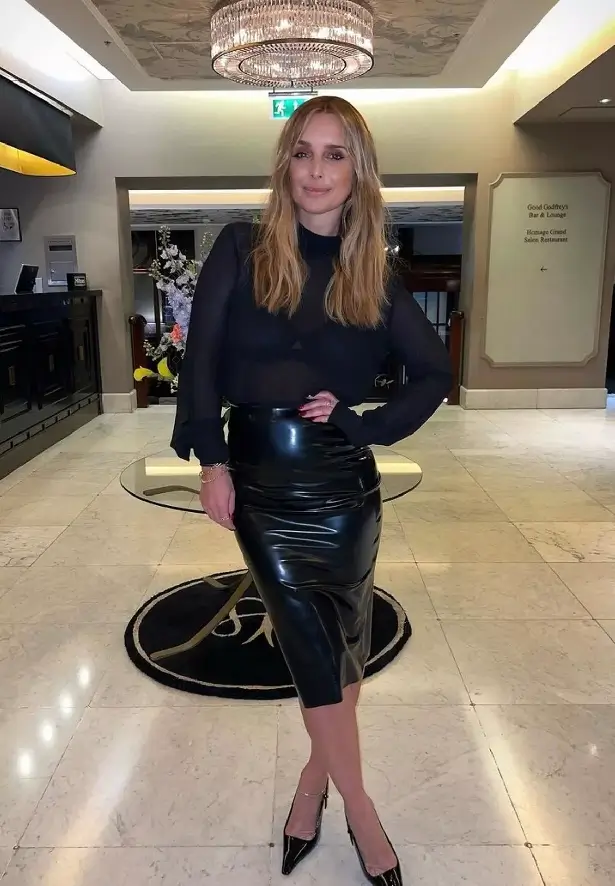Despite wearing a see-through top and figure-hugging leather skirt, Louise Redknapp made fans' jaws drop with her cheeky ensemble.