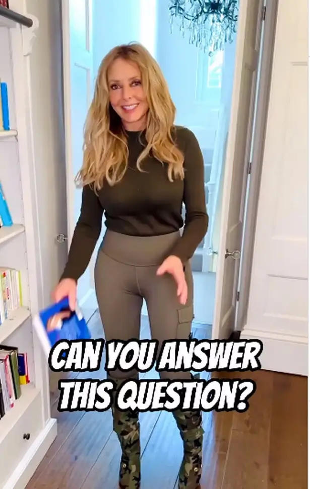 In skintight leggings, Carol Vorderman showcased her toned legs as she promoted her new book on Instagram.