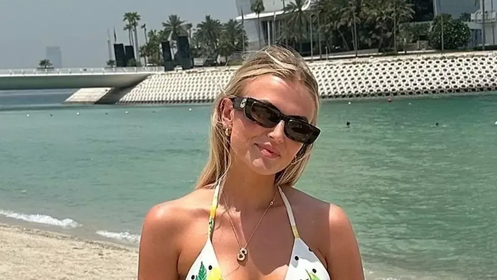 Lucy Fallon branded ‘so hot’ as she stuns in a tiny white and yellow bikini