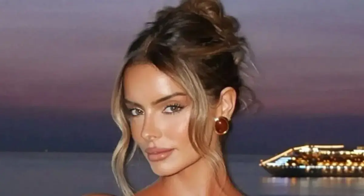 Maura Higgins looks sensational in a brown cut-out dress when she shares a picture of herself on a Greek island holiday