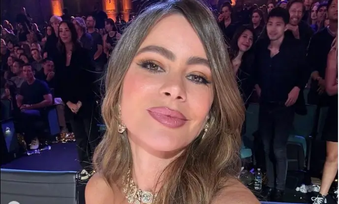 Sofia Vergara stunned on the AGT Winner’s red carpet in a semi-sheer, corset-styled dress with metallic silver details