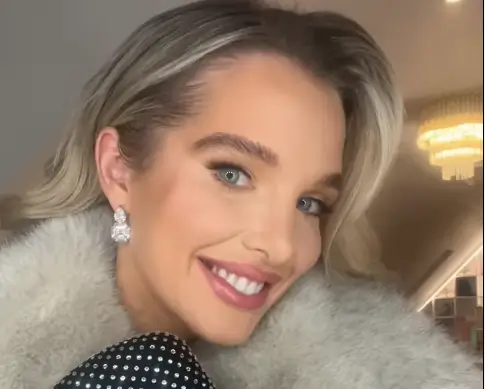 Helen Flanagan looked stunning in a red knee-length dress and faux fur jacket as she went out for dinner with boyfriend Robbie Talbot