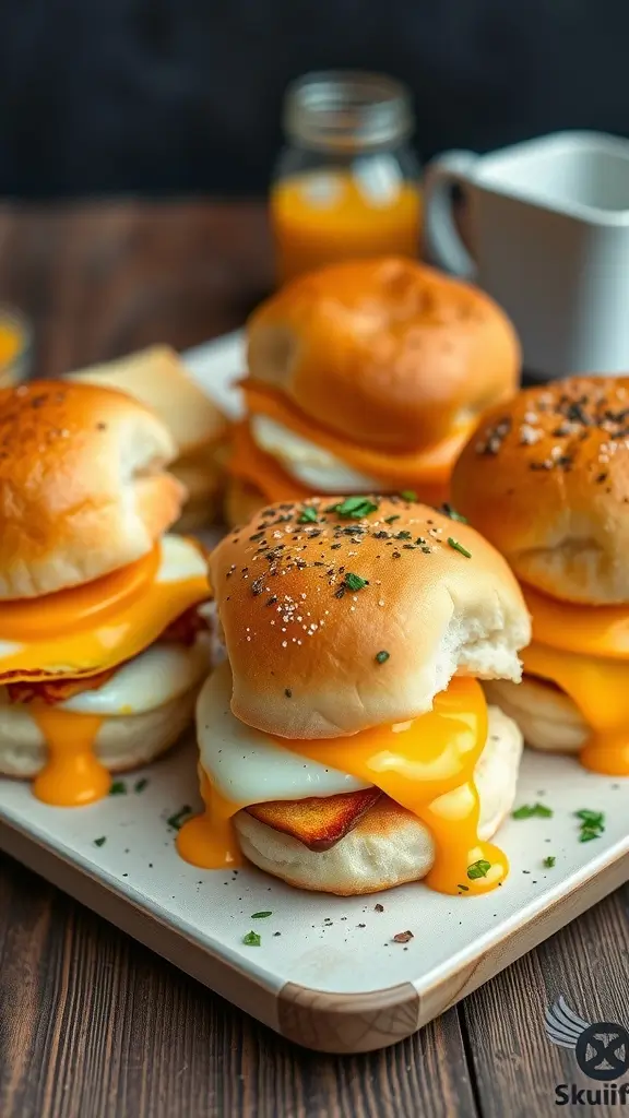 Delicious cloud bread breakfast sliders with eggs and cheese