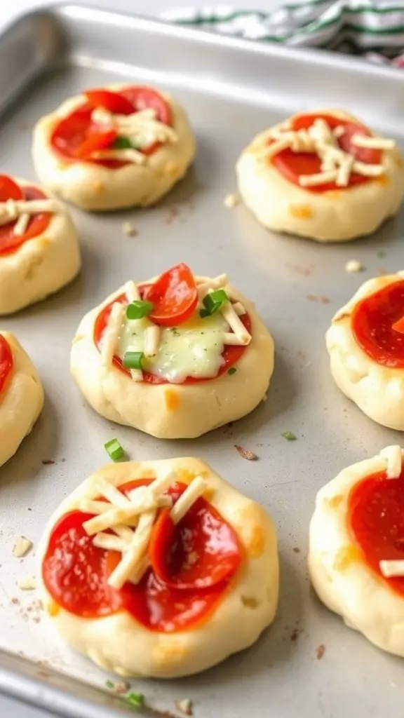 Cloud Bread Pizza Bites on a baking sheet