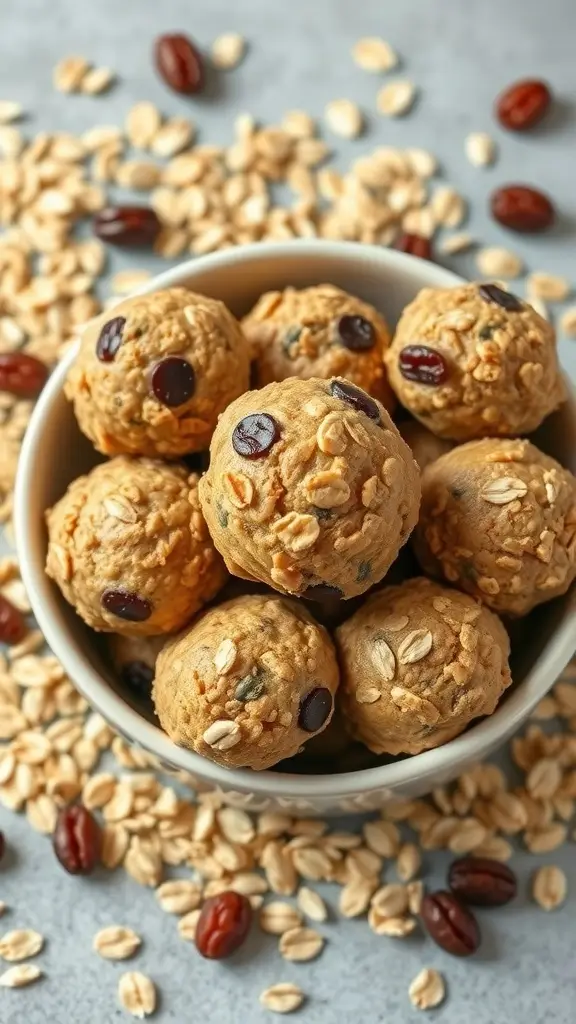 Healthy Oatmeal Raisin Peanut Butter Balls