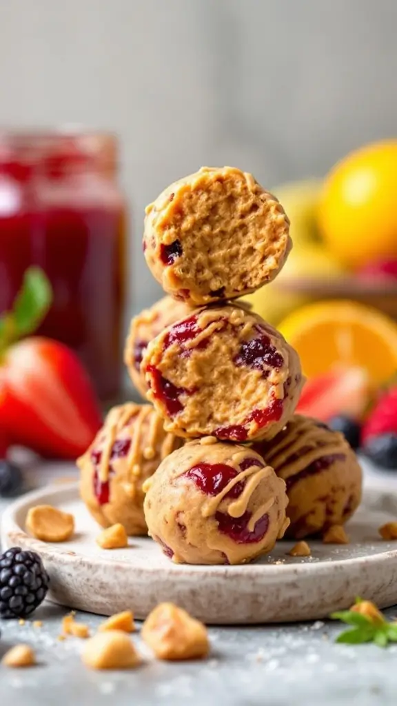 Peanut Butter and Jelly Energy Balls