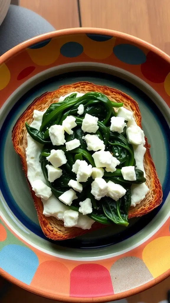 Savory Spinach and Feta Cottage Cheese Toast
