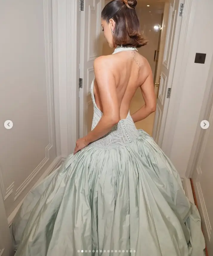 Stunning in blue! Braless Maura Higgins rocking a breathtaking backless gown at the BAFTA TV Awards