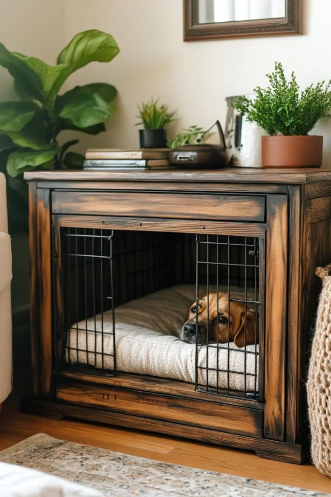 Cabinet Turned Dog Crate - 15 Budget-Friendly DIY Dog Crate Ideas for Every Dog Parent